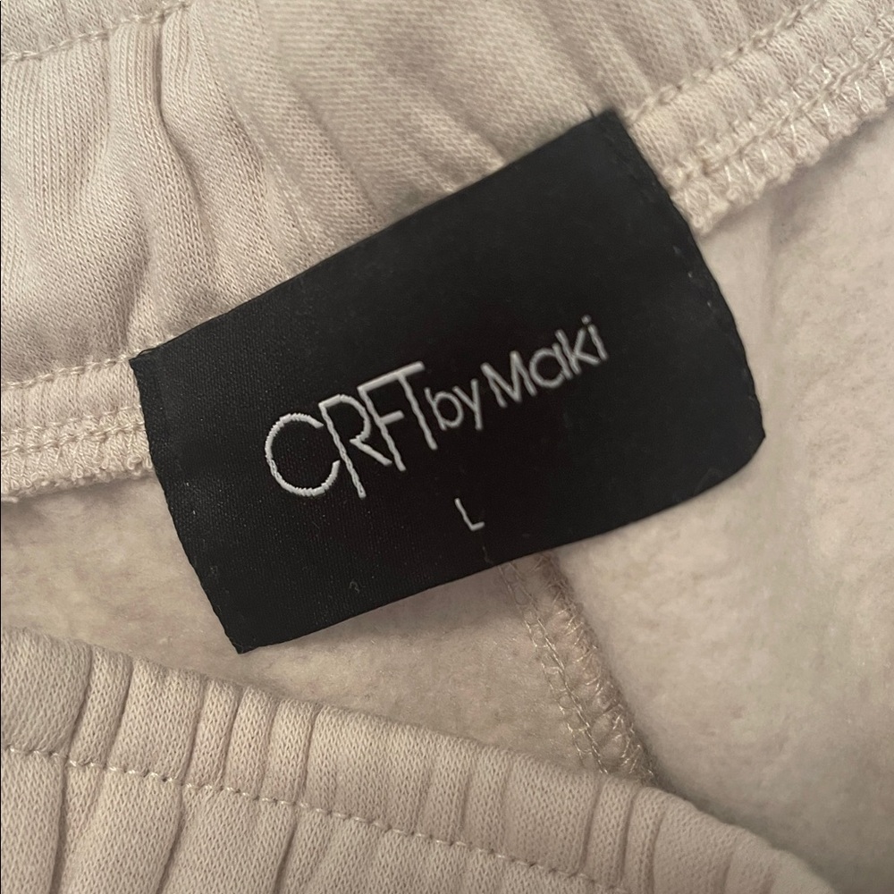 CRFT By Maki Mens Kamon Logo Shorts - In Creme Size Large NWOT - Picture 5 of 9